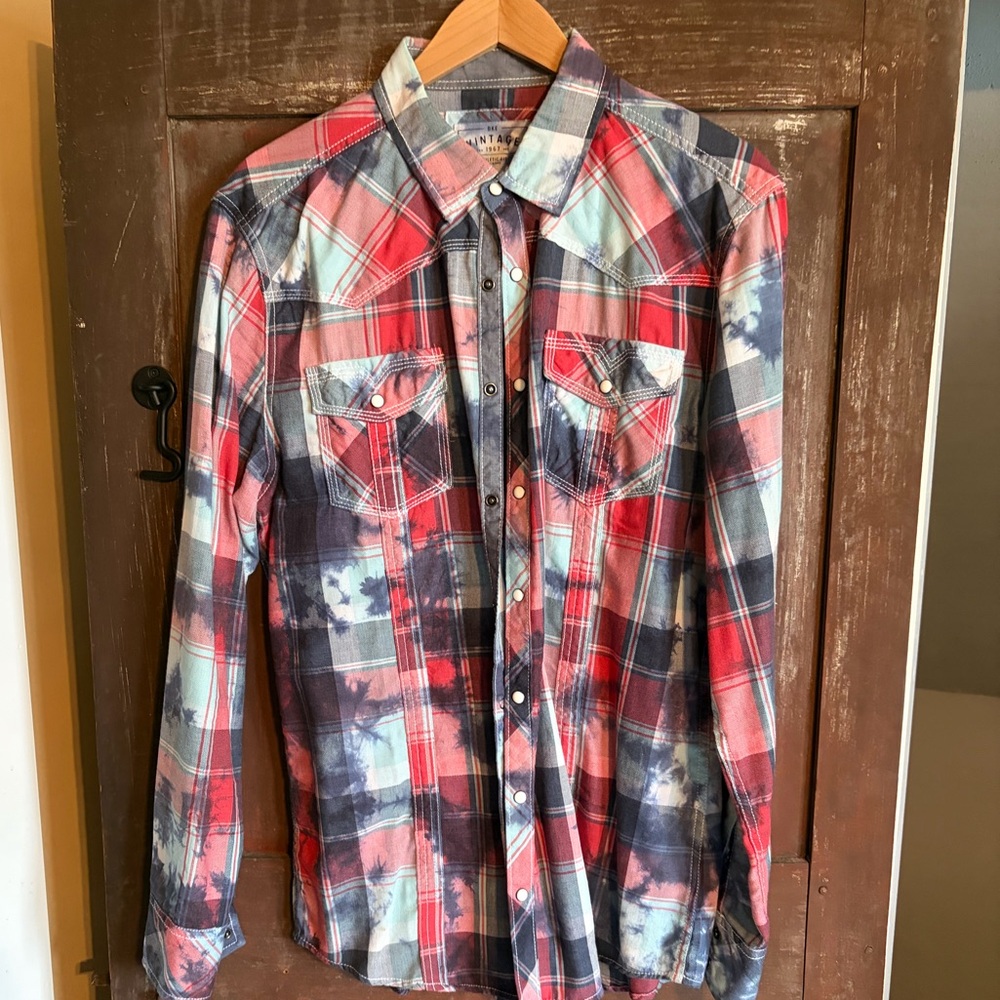 BKE Multicolor Plaid Button Down Shirt